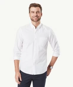 Tailored Casual Oxford Long Sleeve Shirt - White