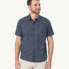Casual Floral Print Short Sleeve Shirt - Navy