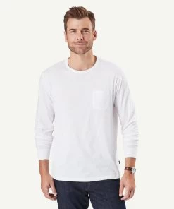 Long Sleeve Pocket T-Shirt - White