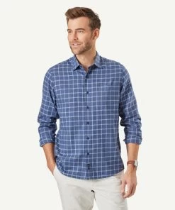 Brushed Twill Check Long Sleeve Shirt - Slate