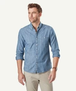 Tailored Casual Chambray Long Sleeve Shirt - Chambray