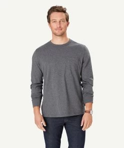Long Sleeve Pocket T-shirt - Charcoal