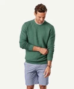 Textured Cotton Crew - Green