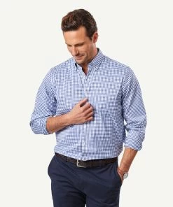GAZFLEX Performance Check Long Sleeve Shirt - Navy