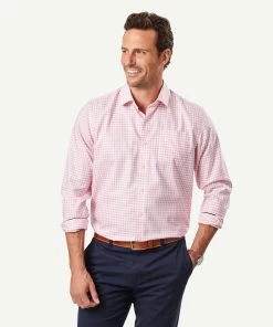 Non-Iron Twill Check Long Sleeve Shirt - Pink