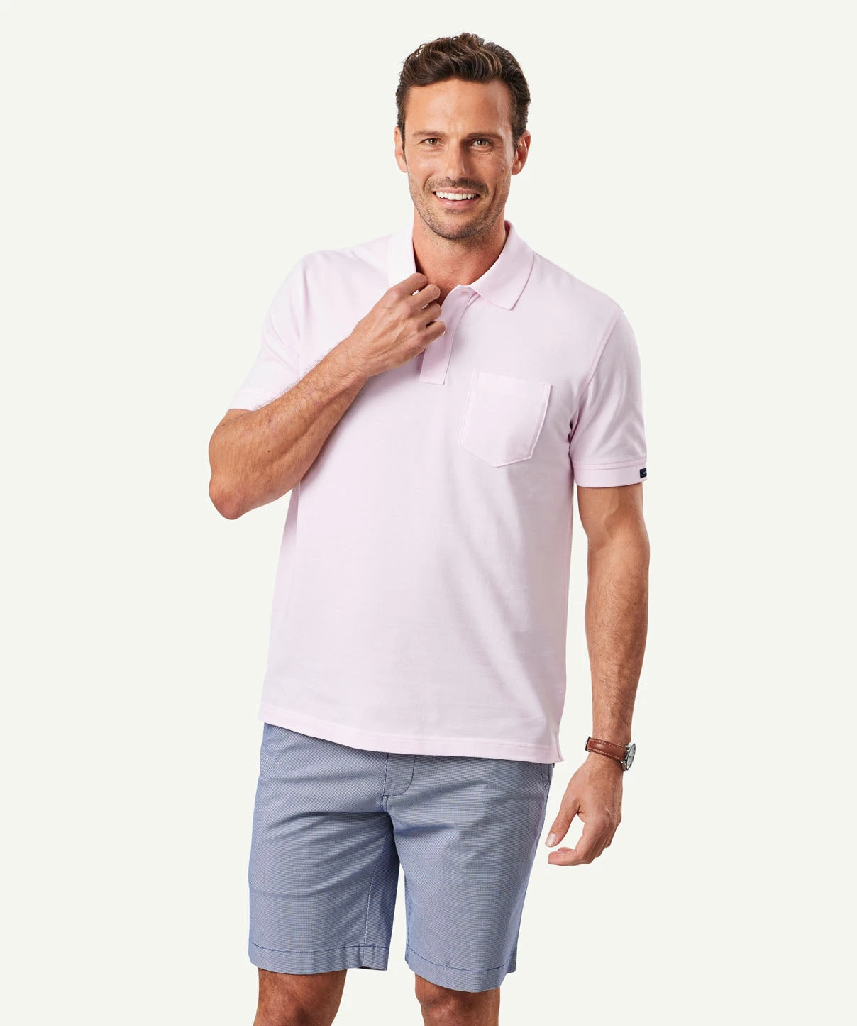 Oxford Pocket Polo Shirt - Pale Pink