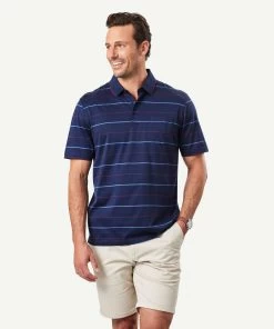 Smart Stripe Polo - Blue