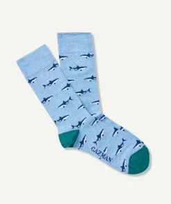 Non Tight Shark Sock - Blue Marle
