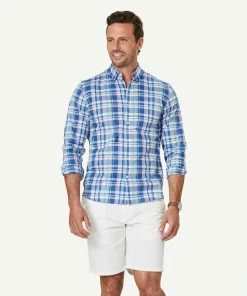 Tailored Casual Slub Check Long Sleeve Shirt - Multi Check