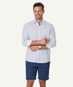 Casual Floral Print Long Sleeve Shirt - Blue