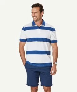 Bold Stripe Polo - Denim