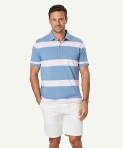 Bold Stripe Polo - Pale Pink