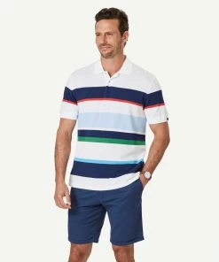 Sporty Stripe Polo - White/Navy