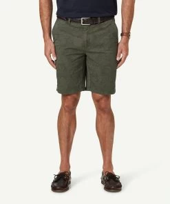Modern Palm Print Shorts - Khaki