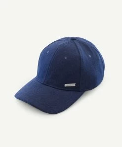 Wool Blend Baseball Cap - Navy