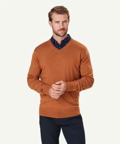 Merino V Neck Knit - Mineral Yellow