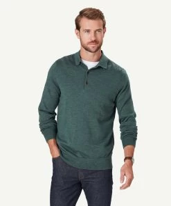 Merino Knit Polo - Khaki