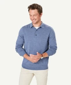 Merino Knit Polo - Slate