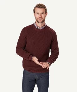 Chunky Fishermans Crew Knit - Merlot