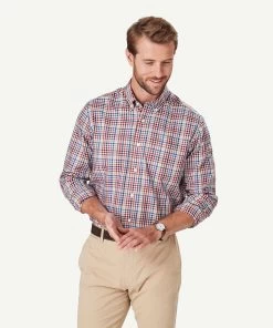 Easy Care Herringbone Check Long Sleeve Shirt - Multi Check