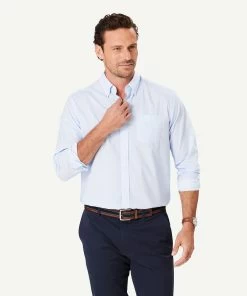 Casual Geo Print Long Sleeve Shirt - Pale Blue