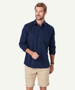 Authentic Twill Long Sleeve Shirt - Navy
