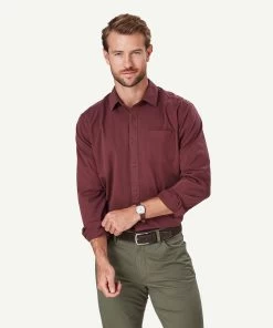 Authentic Twill Long Sleeve Shirt - Wine