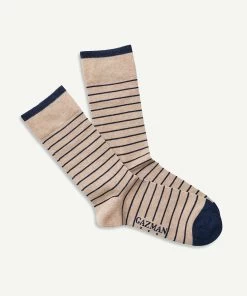 Non Tight Stripe Sock - Sand