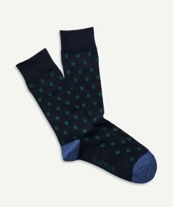 Non Tight Polka Dot Sock - Navy