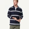Breton Stripe Rugby Jumper - Navy