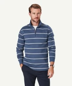 Half Zip Fleece Sweat - Denim