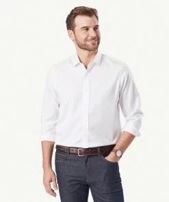 Easy Care Plain Oxford Shirt - White