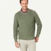 Chunky Fishermans Crew Knit - Olive