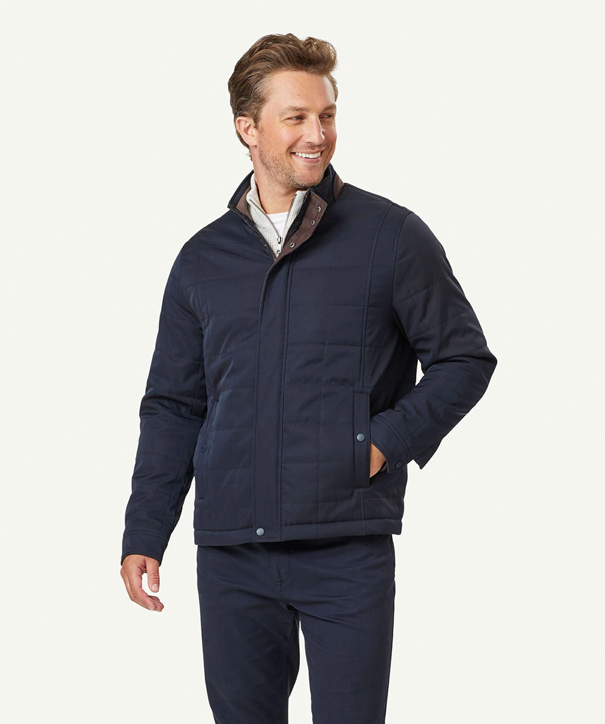 Modern Quilted Jacket - Navy
