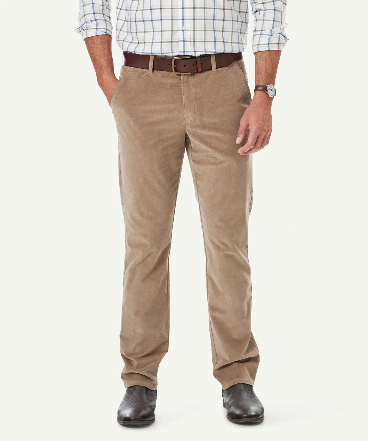 Stretch Fine Cord Pants - Pebble