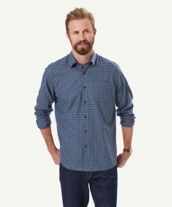 Brushed Twill Gingham Long Sleeve Shirt - Sage