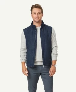 Suede Touch Vest - Navy