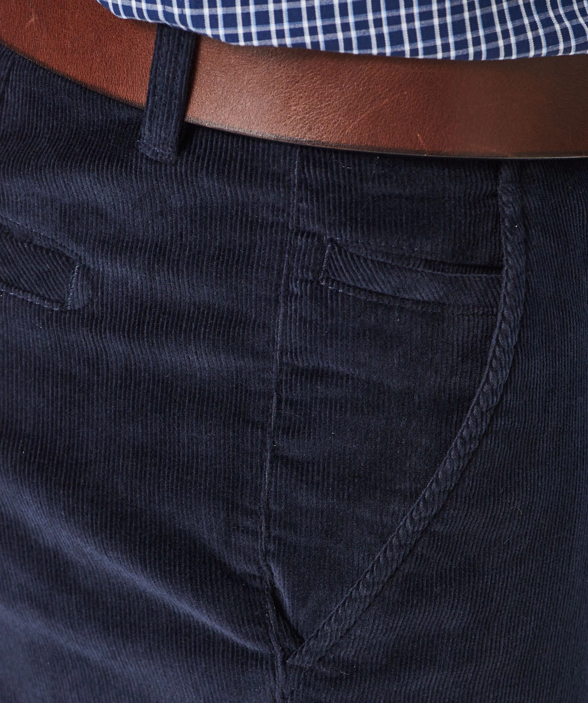 Stretch Fine Cord Pants - Navy - Image 14