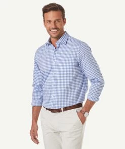 Easy Care Gingham Check Shirt - Blue