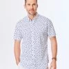 Tailored Fit Floral Short Sleeve Shirt - White