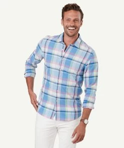 Tailored Fit Cotton Linen Check Shirt - Multi Check