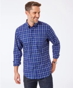 Tailored Fit Easy Care Check Shirt - Royal