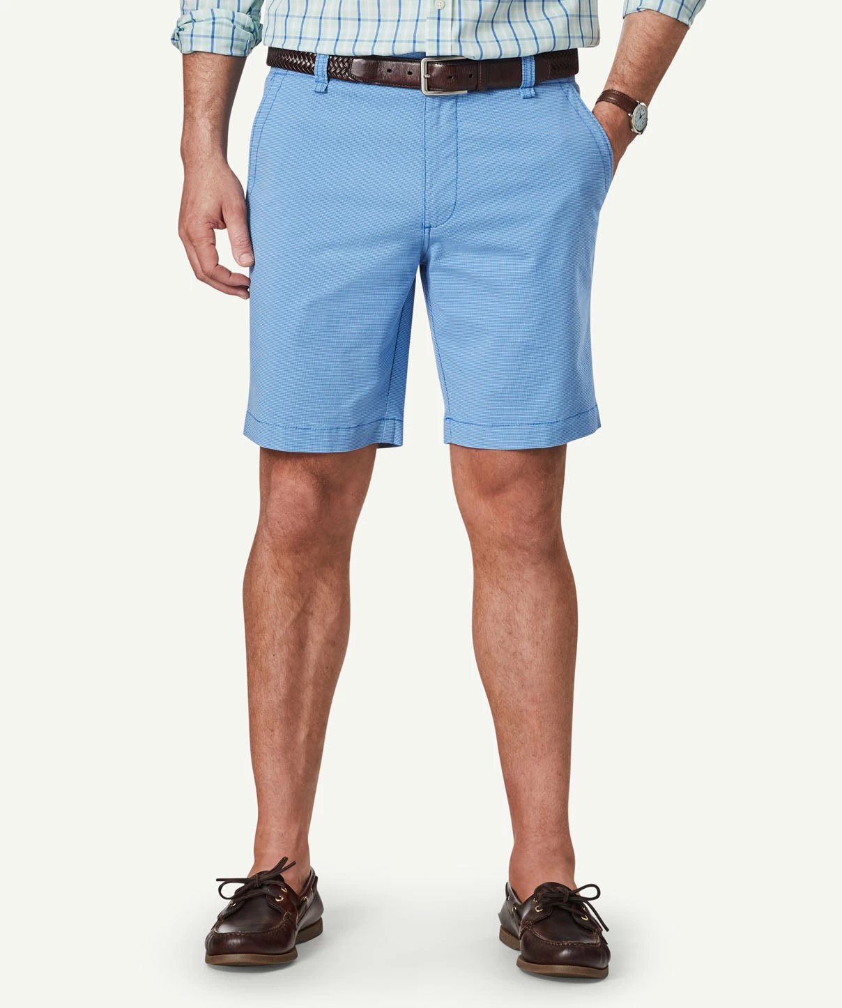 Active Houndstooth Shorts - Cornflower