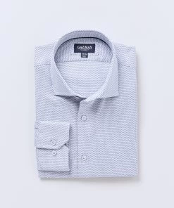 Tailored Fit Dobby Business Shirt - Blue