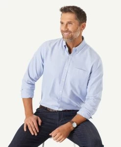 Casual Plain Oxford Shirt - Sky Blue