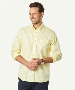 Non-Iron Oxford Check Long Sleeve Shirt - Yellow