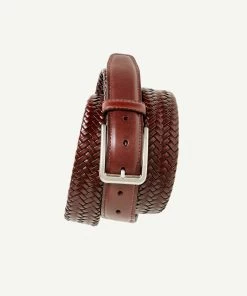 Leather Plait Belt - Brown