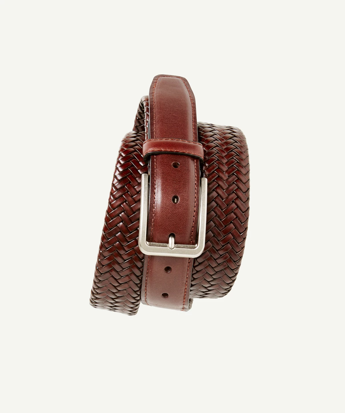 Leather Plait Belt - Brown