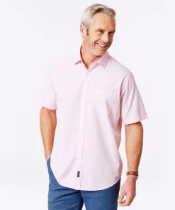 Casual Plain Short Sleeve Shirt - Pink
