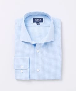 Tailored Modern Geo Design Business Shirt - Pale Blue